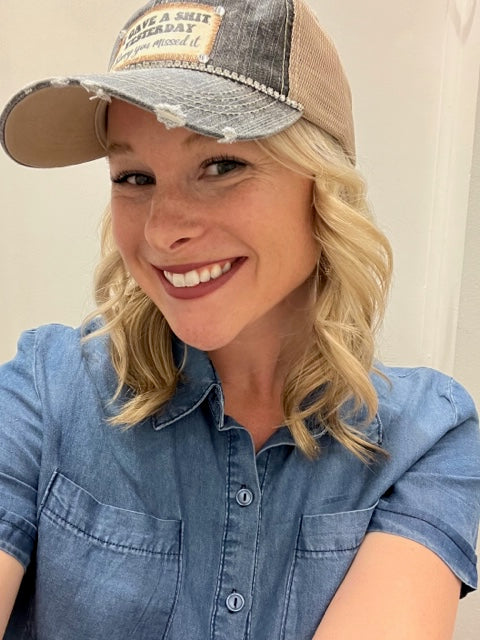 Jana's Bling Trucker Hat - "I gave a shit yesterday, Sorry you missed it"