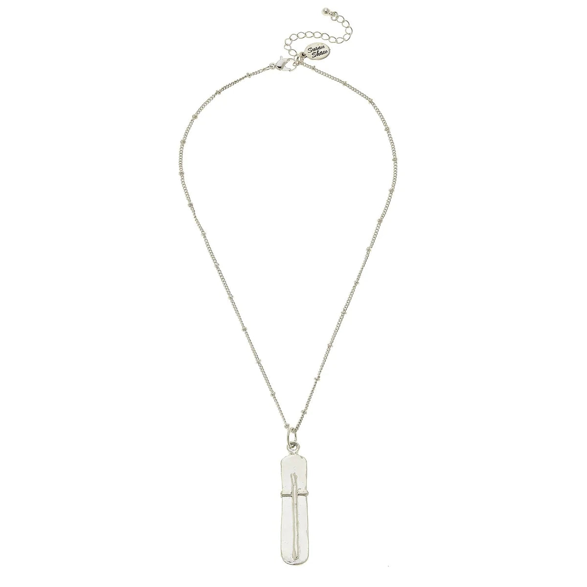Susan Shaw Dainty Bar Cross Necklace