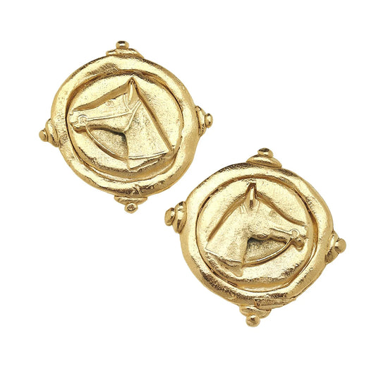 Susan Shaw Horse Head Stud Earrings