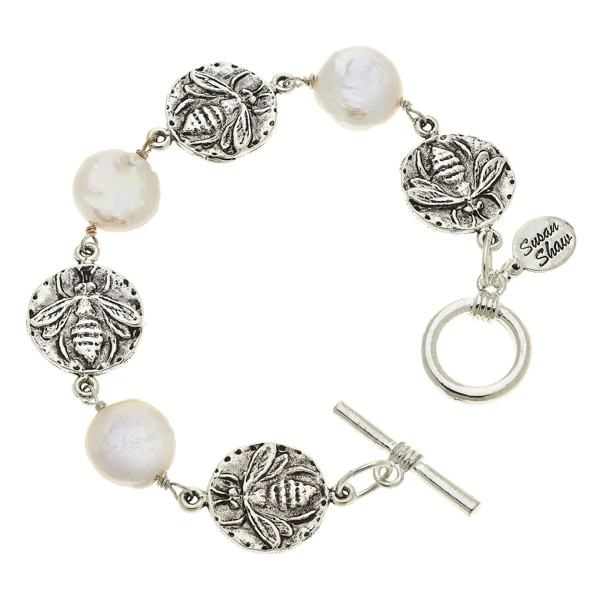 Susan Shaw Pearl & Bee Bracelet