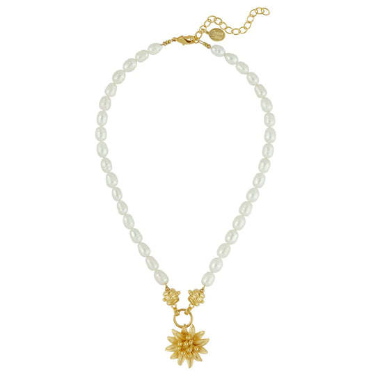 Susan Shaw Pearl Water Lily Necklace