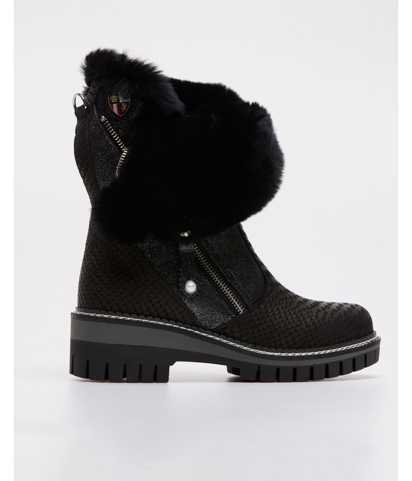 NiS Juliona Reptile Nubuck Side Zipper Boot