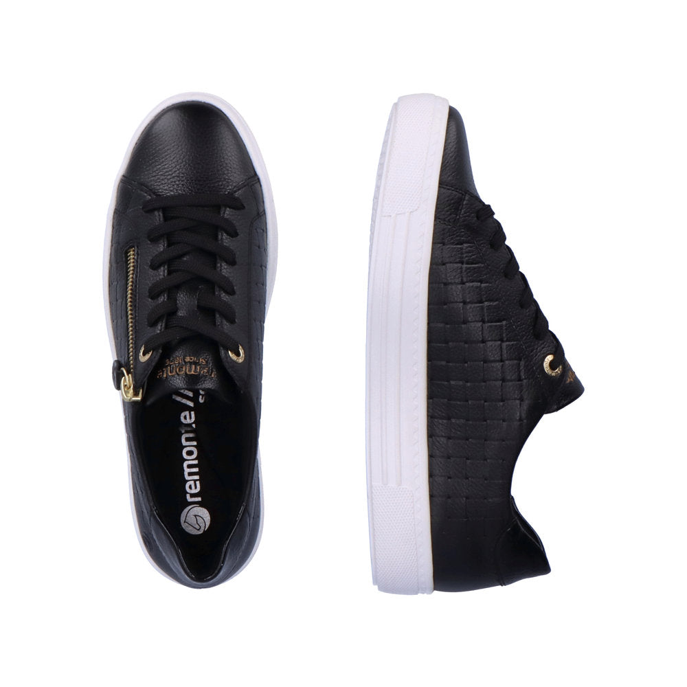 Remonte Black Sneaker with Side Zipper