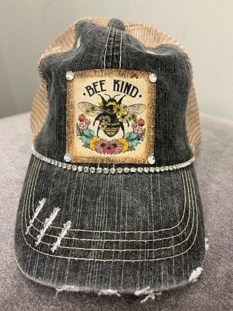 Jana's Bling Trucker Hat - "BEE KIND"