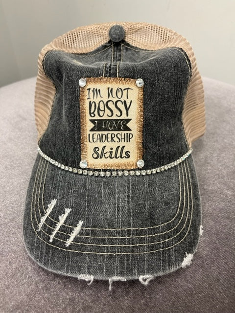 Jana's Bling Trucker Hat - "I'm not bossy, I have leadership skills"