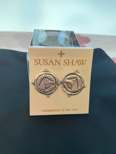 Susan Shaw Horse Head Stud Earrings