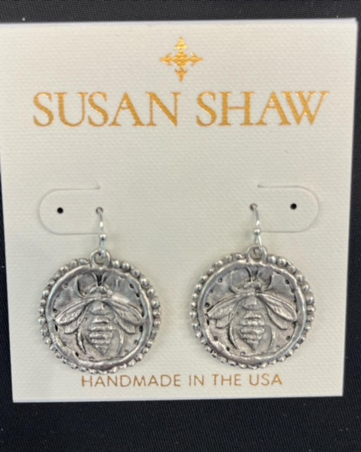 Susan Shaw Dotted Bee Dangle Earrings