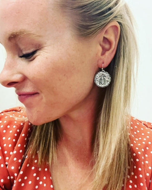 Susan Shaw Dotted Bee Dangle Earrings